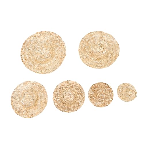 Toddmomy 6 Stück Teiliges Mini Strohhut Handgewebt Vielseitige Mini Cowboy Hüte Natürliche Weizenstroh Material DIY Puppen Dekoration Lebendige Bastelaccessoires für und Wohnkultur von Toddmomy