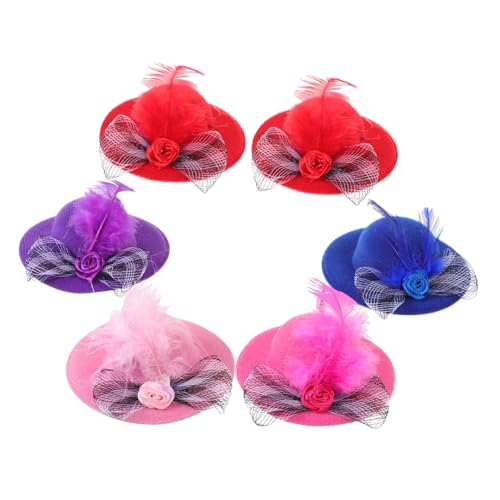 Toddmomy 6 Stück Teiliges Mini Tea Party Hüte Bunte Haaraccessoires für Puppen DIY Bastelbedarf für Puppen Dekorationen von Toddmomy