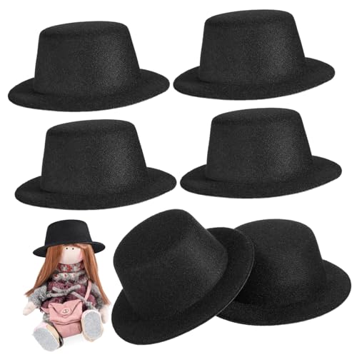 Toddmomy 6 Stück Teiliges Miniatur Hüte für Puppen DIY Stoffhut Dekoration für Schneemann Clown und Mehr für Handarbeiten und Puppenkleidung von Toddmomy