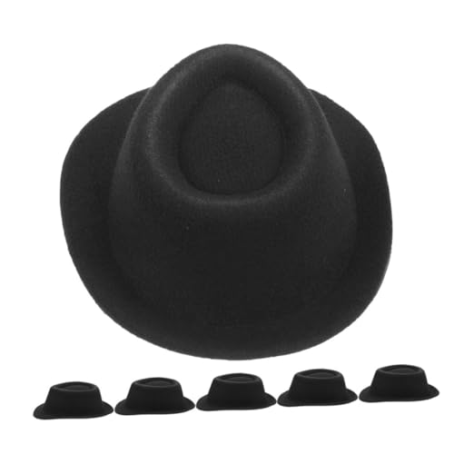 Toddmomy 6 Stück Teiliges Miniatur Jazzhüte Schwarz für Puppendekoration Party Mini Hüte für Getränke und DIY Bastelprojekte Niedliche Kleine Filzhüte von Toddmomy
