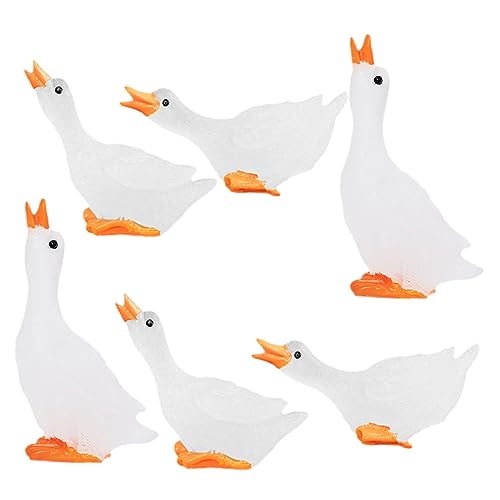 Toddmomy 6 Stück Teiliges Miniatur Schwäne Leuchtende Resin Figuren Niedliche Deko für Puppenhaus Mini Garten Aquarium Tisch und DIY Landschaftsbau von Toddmomy