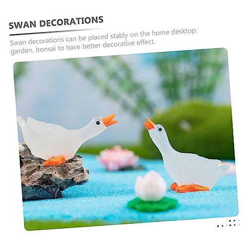 Toddmomy 6 Stück Teiliges Miniatur Schwäne Luminous Resin Deko Niedliche Gartenfigur für Bonsai Tisch Puppenhaus Langlebige Handgefertigte Mikro Landschaft Ornamente von Toddmomy