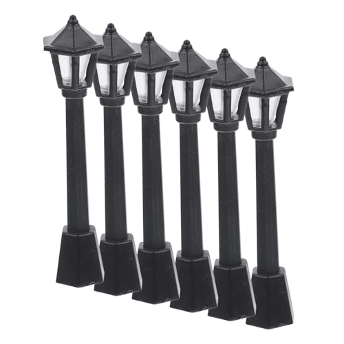 Toddmomy 6 Stück Teiliges Miniatur Straßenlaternen Detailreiche Puppenhaus Dekoration Mikroskopische Modelllampen für DIY Feengarten und Gartenzubehör Realistische Mini Lampen für von Toddmomy