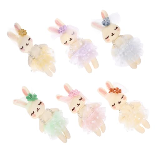 Toddmomy 6 Stück Teiliges Plüsch Kaninchen Niedliche Stofftier Hasen für DIY Haarband Dekoration Ostern Kuscheltier aus Handgefertigt Farbenfroh und Charmant von Toddmomy