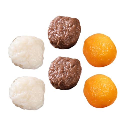 Toddmomy 6 Stück Teiliges Realistische Künstliche Hotpot Fleischbällchen aus Lebensechte Rindfleisch Garnelen und Fischbällchen als Fotorequisite und Küchen Dekoration für Restaurant und von Toddmomy