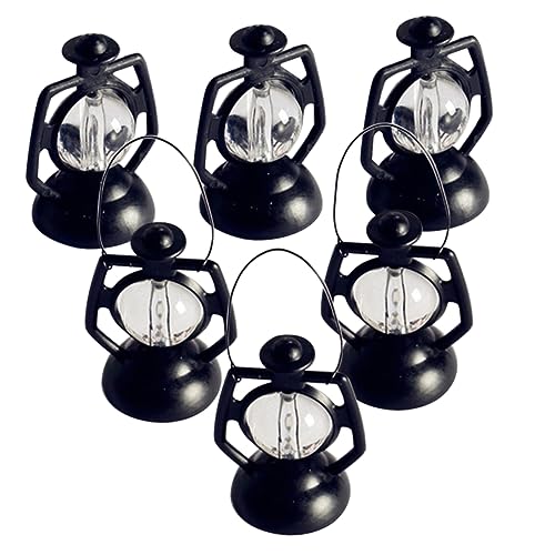 Toddmomy 6 Stück Teiliges Retro Petroleumlampen mit Henkel Vintage Dekoration für Puppenhaus Langlebig und Dekorativ für Weihnachtsbaum und Halloween Deko von Toddmomy