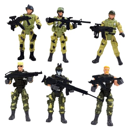 Toddmomy 6 Stück Teiliges Special Forces Soldaten Spielset aus Kunststoff Realistische Militärfiguren für Jungen und Mädchen Ab Jahren Interaktives Lernspielzeug Hand Auge koordination und von Toddmomy