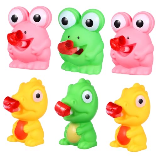 Toddmomy 6 Stück Teiliges Squishy Dinosaurier und Frosch Quetschspielzeug aus Weichem TPR Bunte Stressabbau Spielzeuge mit Herausstehender Tragbar für Party Büro und Alltag Zufällige Farbe von Toddmomy