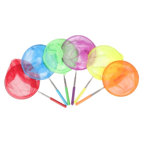 Toddmomy 6 Stück Teiliges Teleskopnetz für Ausziehbares Stabiles Edelstahl Kescher Buntes Insekten Fischfangnetz für Outdoor Spiel Leichtes Gartenspielzeug für Mädchen und Jungen von Toddmomy