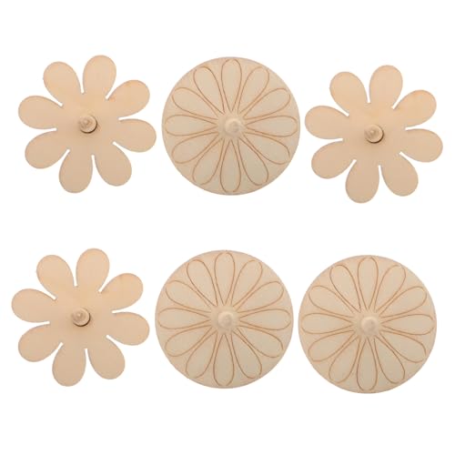 Toddmomy 6 Stück Weiße Holzplatte kreatives unlackierte Holzplatten drehen Kreisel selber Machen handgefertigte Kreisel Holzkreisel hölzern Beige von Toddmomy