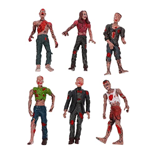 Toddmomy 6 Stück Zombie Puppenspielzeug Zombie Zombie Figuren Halloween Dekoration Streich Zombies Figuren Zombie Beängstigend Detailliert Walking Dead Kleine Zombie Figur von Toddmomy