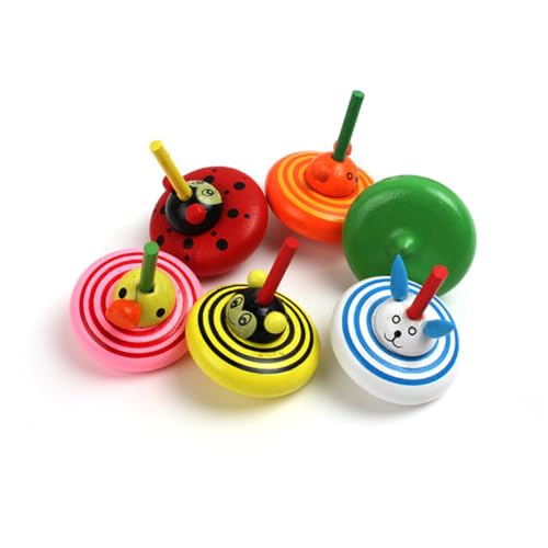 Toddmomy 6 Stücke Holz Gyroskop Party Favors Holz Top Kleine Top Bambus von Toddmomy