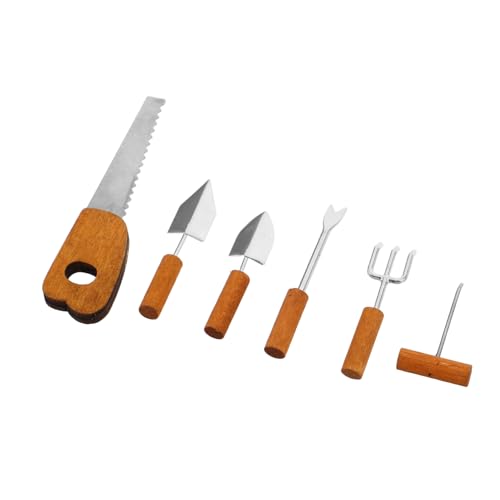 Toddmomy 6 Teiliges Set Simulierte Landwirtschaftliche Werkzeuge Miniatur Landschaftsdekoration Miniatur Gewächshaus Set Bonsai Ornament Zubehör Mini Hauszubehör Mikro von Toddmomy