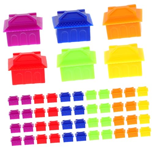 Toddmomy 60 Stück Teiliges Spielsteine für Brettspiele Hausstücke für Ersatzteile Farben Geeignet für Familienspiele und Freizeitaktivitäten von Toddmomy