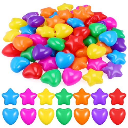 Toddmomy 60Stücke Teiliges Ozeanbälle Herz Und Sternform Grubenbälle Für Spielzelte Bällebäder Und Pools Aus Hochwertigem Pe Material Leicht Und Langlebig von Toddmomy