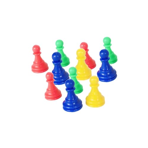 Toddmomy 64 Stück Teiliges Schachfiguren aus Kunststoff Farbige Ersatz Schachmännchen Buntes Schachspiel Zubehör für Anfänger Fördert Farbenerkennung und Spielspaß von Toddmomy
