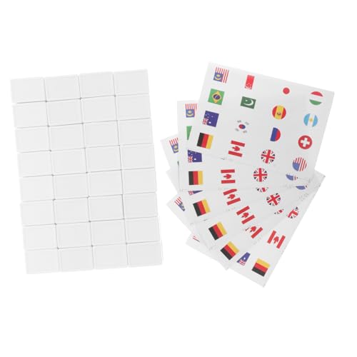 Toddmomy 65 Stück Flag-Mahjong-Spiel -Aufkleber Domino-Halter Windspiele Im Freien Partybevorzugung Mit Internationaler Flagge Kachel-Push-Spiel Brettspiele Für Erwachsene Papier von Toddmomy