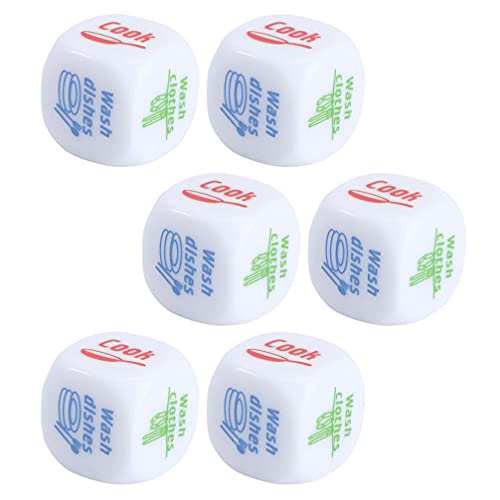 Toddmomy 6Pcs Paar Würfel T?glichen Hausarbeit Spiel Spielzeug für Haushalt Verteilung Werkzeug von Toddmomy