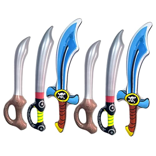 Toddmomy 6Stücke Aufblasbare Piratenschwerter Schwerter Für Cosplay Requisiten Für Mottopartys Und Outdoor Spiele von Toddmomy