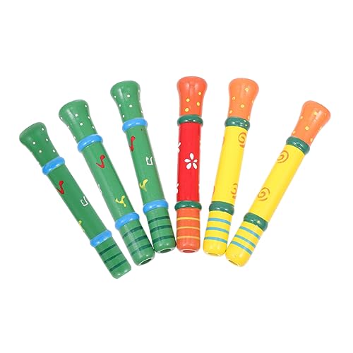Toddmomy 6Stücke Holzpfeife Musikinstrumente für Sichere und Glatte Oberfläche für Partys und Freizeitaktivitäten Fördert Kreatives von Toddmomy