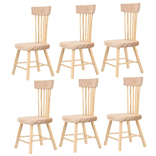 Toddmomy 6Stücke Holzstuhl Für Puppenhaus Realistische Möbel Für DIY Mini Dekoration Für Esszimmer Und Szenenmodelle Toddmomy 6Stücke Holzstuhl Für Puppenhaus Realistische Möbel Für DIY Mini Dekoration Für Esszimmer Und Szenenmodelle von Toddmomy