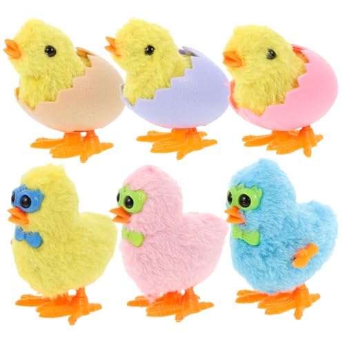Toddmomy 6Stücke Hühner Aufziehspielzeug für Lustige Windup Spielzeuge für Ostern Geschenktütenfüller Farbenfrohe Hühnchen Figuren für Partys und Geburtstagsgeschenk von Toddmomy