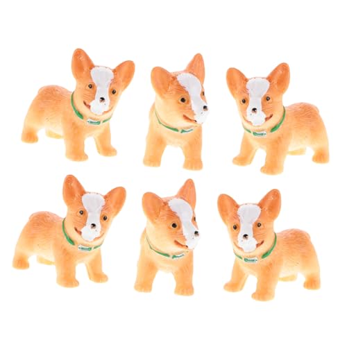 Toddmomy 6Stücke Hundefiguren Ornamente für DIY Mikrolandschaften Kreative Dekorationen Detailgetreu und Charmant für Puppenhaus und Bastelprojekte von Toddmomy