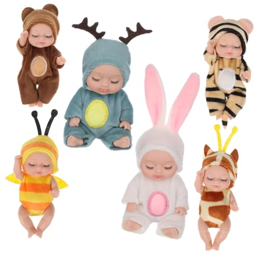 Toddmomy 6Stücke Mini Babypuppen Kleine Babypuppen mit Tierkleidung Niedliche Mini Puppenspielzeuge für für Jungen Toddmomy 6Stücke Mini Babypuppen Kleine Babypuppen mit Tierkleidung Niedliche Mini Puppenspielzeuge für für Jungen von Toddmomy