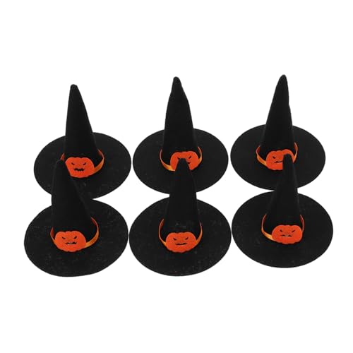 Toddmomy 6Stücke Mini Hexenhüte aus Filz Teiliges für Halloween Dekoration Vielseitig Einsetzbar Partyhüte Weinflaschenaufsätze für DIY Projekte für Feste von Toddmomy