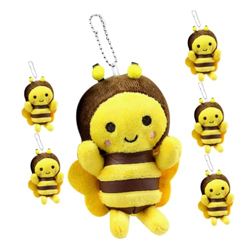 Toddmomy 6Stücke Niedliche Bienen Plüsch Schlüsselanhänger Handgefertigtes Biene Stofftier für Rucksack Anhänger Bienen Geburtstagsparty Dekoration und Babyparty von Toddmomy