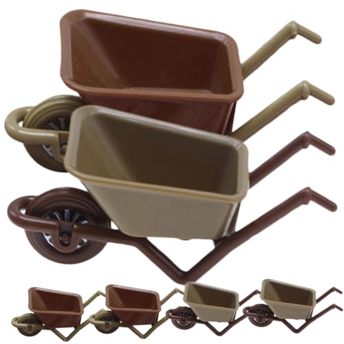 Toddmomy 6Stücke Schubkarre Dekorative Mini Schubkarre Für Garten Puppenhaus Grüne Braune Modelle Kreative Bastelprojekte Eltern Aktivitäten von Toddmomy