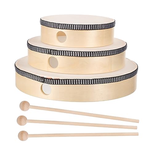 Toddmomy 6Stücke Teiliges Handtrommel Set Für Holzrahmentrommeln Percussion Instrumente Mit Trommelstöcken Für Drinnen Und Draußen Fördert Rhythmusgefühl Und Musikalität von Toddmomy