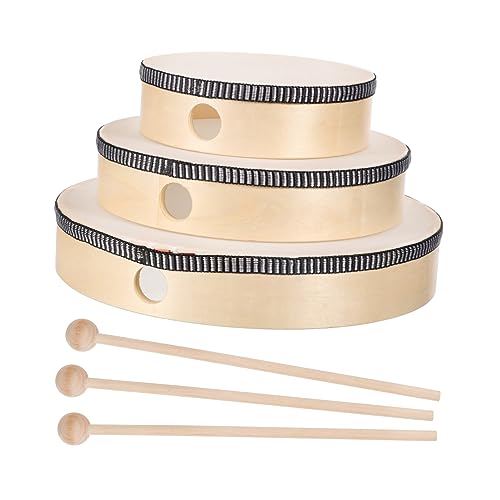 Toddmomy 6Stücke Teiliges Handtrommelset für Holzrahmentrommeln mit Schlagstöcken Musikalisches von Rhythmus und Selbstvertrauen für Drinnen von Toddmomy