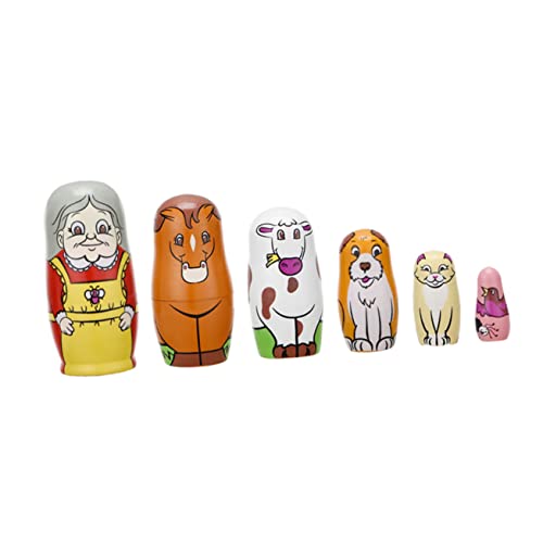 Toddmomy 6Stücke Teiliges Holz Puppen Kreative Nistpuppen für Langlebig und für Kleine von Toddmomy
