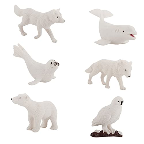 Toddmomy 6 Stück Miniatur Wintertier Figuren Wintertierfiguren Gartendekor Eisbären Kunststoffe für Mikrolandschaft und Lernspielzeug von Toddmomy
