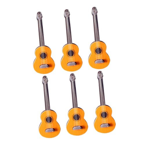 Toddmomy 6pcs Mini -gitarrenmodellinstrument Für Puppenhaus -musikinstrumente Und Miniaturgitarrenhandwerk Holzgitarrenmodell -Display Ornamente von Toddmomy