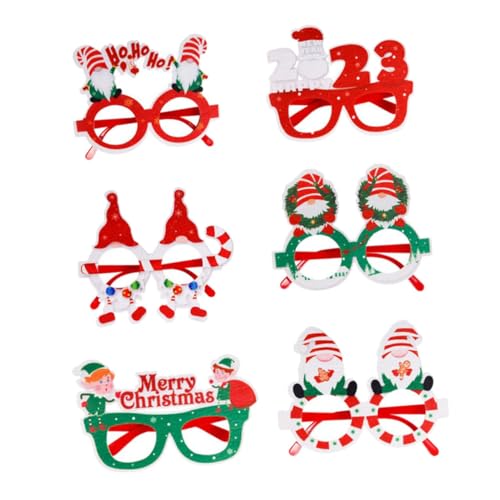 Toddmomy 6st Weihnachts-sonnenbrille Foto-requisiten Für Weihnachten Weihnachtskostümbrille Kostüm-sonnenbrille Zubehör Weihnachtskostüm-brille Kind Dekorative Gegenstände Plastik Kleidung von Toddmomy