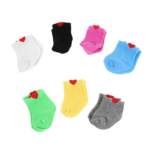 Toddmomy 7 Paar Babypuppensocken – Mehrfarbige Kleine Socken Für 18 Zoll Große Amerikanische Puppen – Kleidungszubehör Für Actionfiguren Zum Rollenspiel von Toddmomy