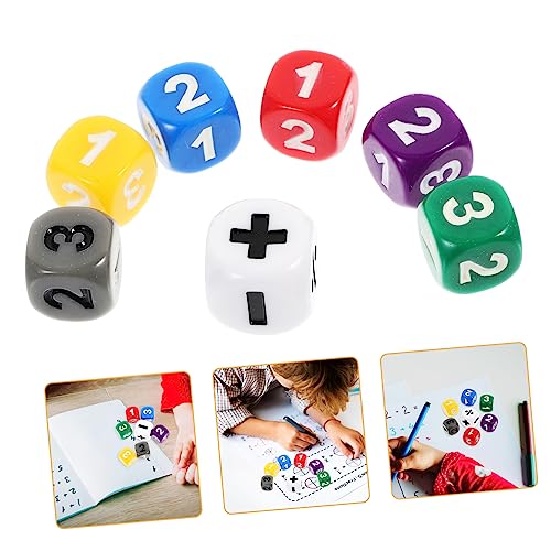 Toddmomy 7 Stück Arithmetische Würfel Operator Würfel Lernhilfe für Kinderspielzeug Würfel für den Mathematikunterricht Rollenspiel Würfel Lernwürfel für Acryl von Toddmomy