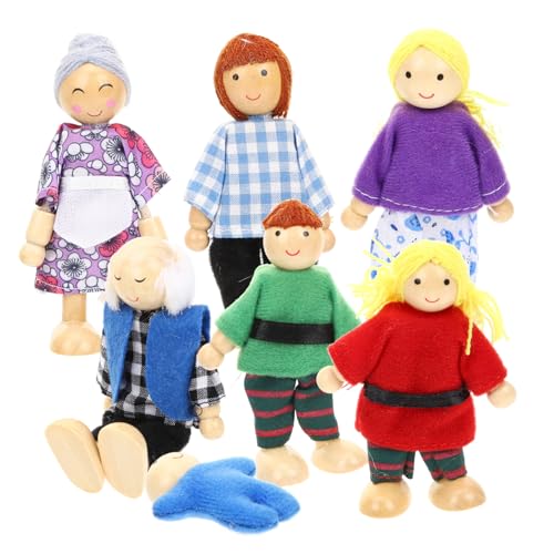 Toddmomy 7 Stück Teiliges Holzfiguren für Kleinkinder Bewegliche Familienpuppen mit Blauer Kleidung Sichere Holz und Stoffmaterialien für Rollenspiele Motorischer Fähigkeiten und Toddmomy 7 Stück Teiliges Holzfiguren für Kleinkinder Bewegliche Familienpuppen mit Blauer Kleidung Sichere Holz und Stoffmaterialien für Rollenspiele Motorischer Fähigkeiten und von Toddmomy