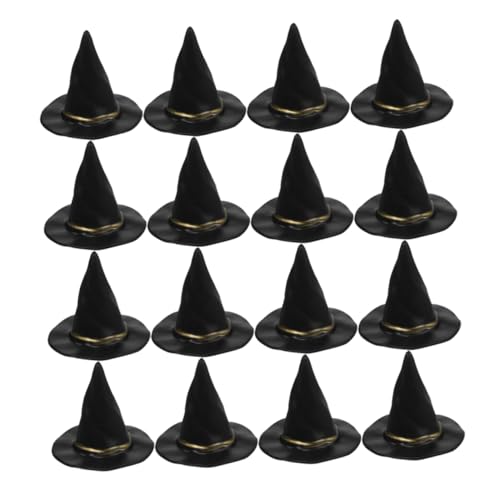 Toddmomy 72 Stück Schwarze Hexenhüte für Halloween Dekorationen Miniatur Puppenhaus Hüte aus Robustem Kunststoff DIY Bastelset für Partydeko und Desktop Zauberer Hüte von Toddmomy