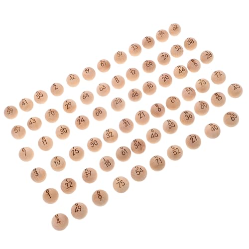 Toddmomy 75-teiliges Bingo-bälle-Set Aus Holz – Nummerierte Holzbälle Für Tombola-Partys, Familienfeiern, Spielzubehör von Toddmomy