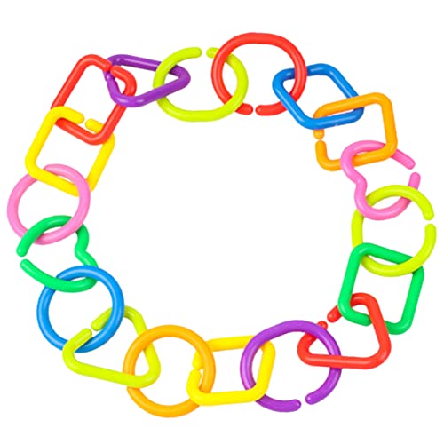 Toddmomy 75Stücke Geometrische Link Ketten Spielzeuge Teiliges Vielseitig Einsetzbar Für Kinderwagen Hochstuhl Wickeltasche Fördert Die Feinmotorik Und Kreativität von Toddmomy