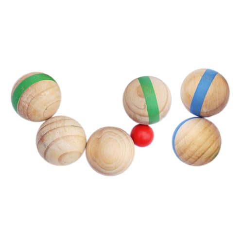 Toddmomy 7Stücke Teiliges Freizeitspielzeug für Interaktive Holz Bälle für Draußen für Ballspiele Kegelspiel und Fangspiele Robuste Kugeln für Sichere Sommertage von Toddmomy