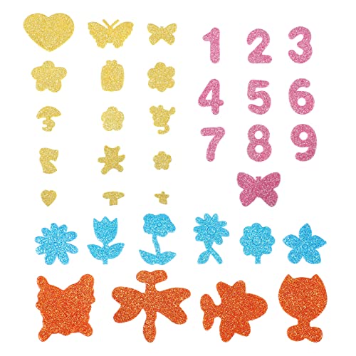 Toddmomy 7Taschen Glitzer Aufkleber aus Moosgummi Selbstklebende Taschen für Kreative Bastelprojekte für Scrapbooking und Kinderhandwerk Sicher und Langlebig von Toddmomy