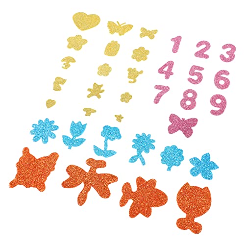 Toddmomy 7Taschen Glitzer Aufkleber für Selbstklebende Schaumstoff Ornamente für Bastelprojekte und Geeignet für Partys und Schuldekorationen von Toddmomy