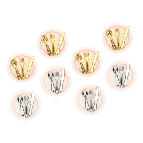 Toddmomy 8 Satz Mini -lebensmittelspielmodell Spielzeugküche Mini-Essen Zubehör Für Puppenhäuser Mikrolandschaftsdekoration Miniteller Mini House Küchendekoration Harz von Toddmomy