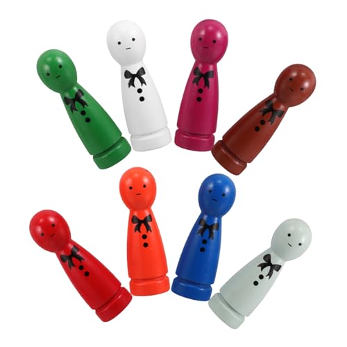 Toddmomy 8 Stück DIY Niedliche Objekt Holzpuppen Mit Drucken Lernspielzeug Menschenfiguren Für Kinder Verbessert Den Emotionalen Ausdruck Peg Dolls von Toddmomy