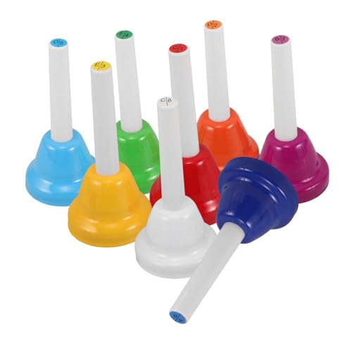 Toddmomy 8 Stück Musikalisches Handglocken-Set Kleinkindmusikspielzeug Kleinkind-Musikinstrument Musikalische Bettglocke Schulglocke Unterrichtsinstrumente Musikinstrument Metall von Toddmomy