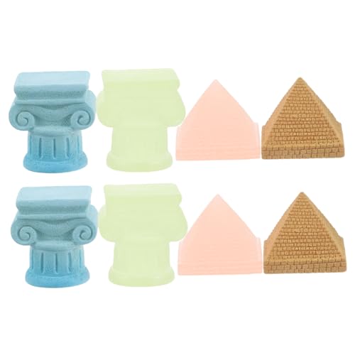 Toddmomy 8 Stück Säule tischdeko Hochzeit wohnaccessoires Regal Dekoration Mini-Statuen- für Regale antike Artefakte Sphinx-Statue römisches Sandtischmodell Pyramide Harz von Toddmomy